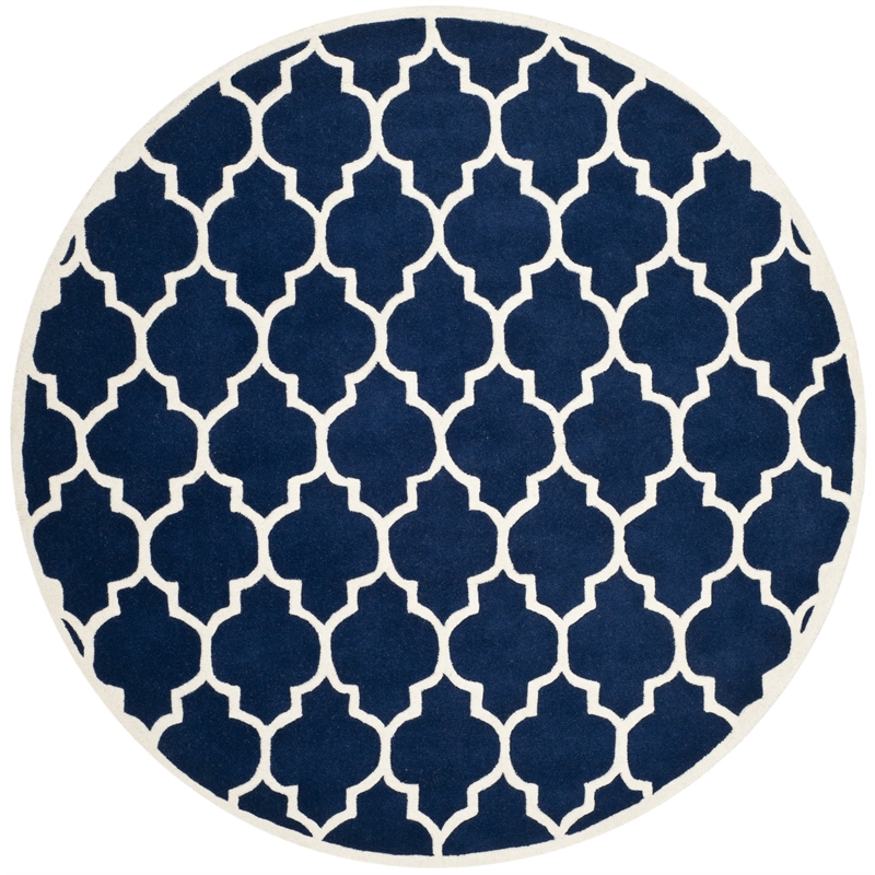 Safavieh Chatham Dark Blue Contemporary Rug - Round 7'