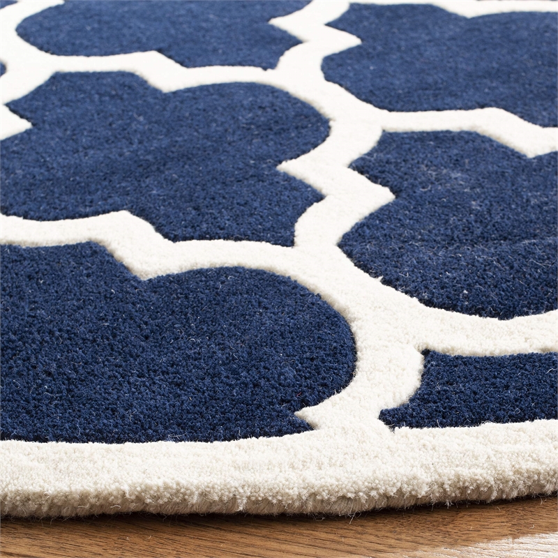 Safavieh Chatham Dark Blue Contemporary Rug - Round 7'
