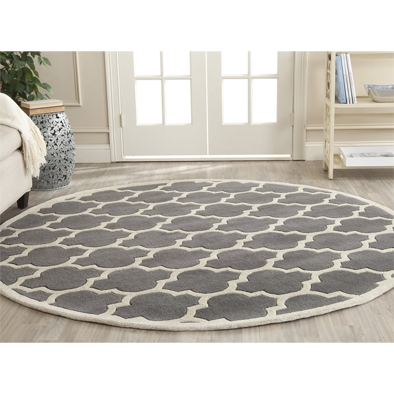 Safavieh Chatham Dark Grey Contemporary Rug - Round 5'
