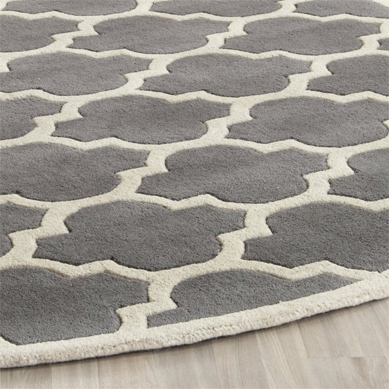 Safavieh Chatham Dark Grey Contemporary Rug - Round 5'