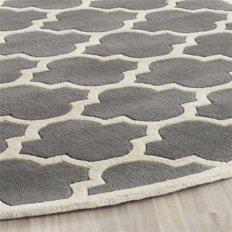 Safavieh Chatham Dark Grey Contemporary Rug - Round 5'