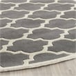 Safavieh Chatham Dark Grey Contemporary Rug - Round 5'