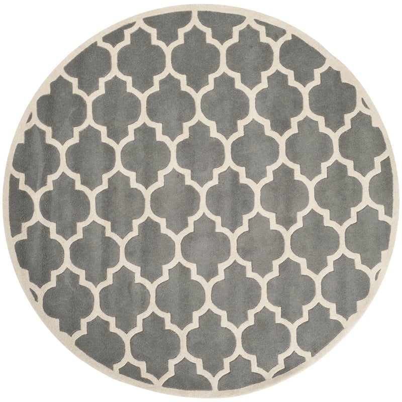Safavieh Chatham Dark Grey Contemporary Rug - Round 7'