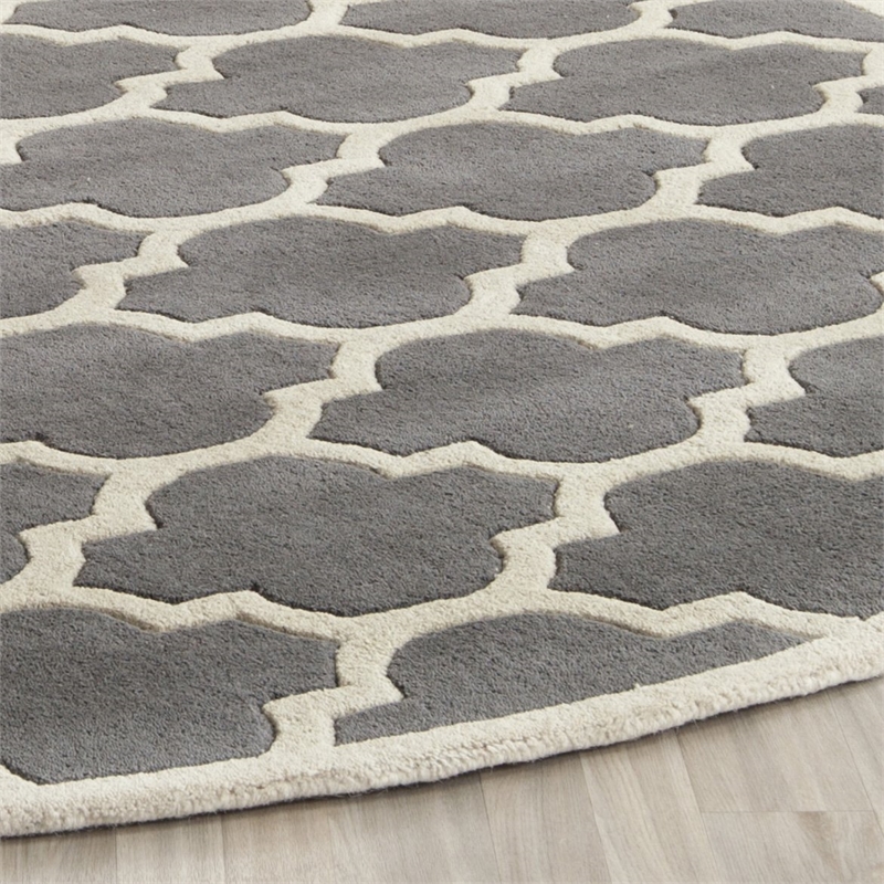 Safavieh Chatham Dark Grey Contemporary Rug - Round 7'