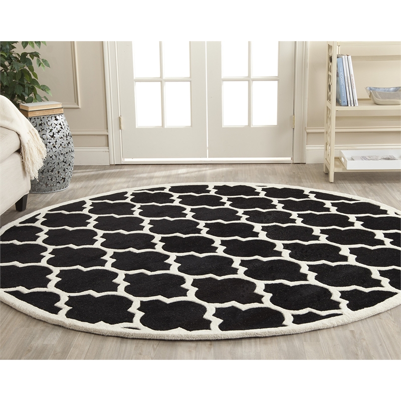 Safavieh Chatham Black Contemporary Rug - Round 7'