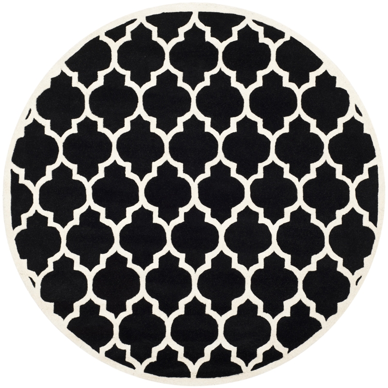 Safavieh Chatham Black Contemporary Rug - Round 7'