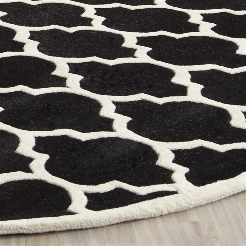 Safavieh Chatham Black Contemporary Rug - Round 7'