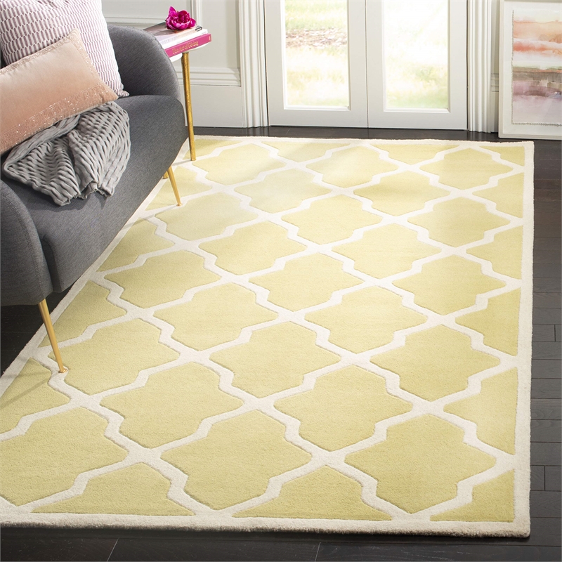 Safavieh Chatham 4' X 6' Wool Hand Tufted Rug In Gold And Ivory