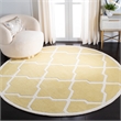Safavieh Chatham 7' X 7' Round Wool Hand Tufted Rug In Gold And Ivory