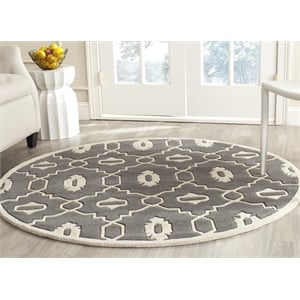 Safavieh Chatham Dark Grey Contemporary Rug - Round 5'