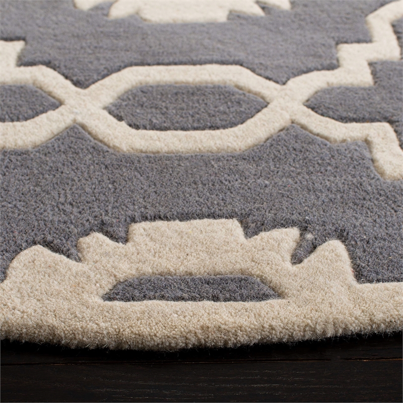 Safavieh Chatham Dark Grey Contemporary Rug - Round 5'