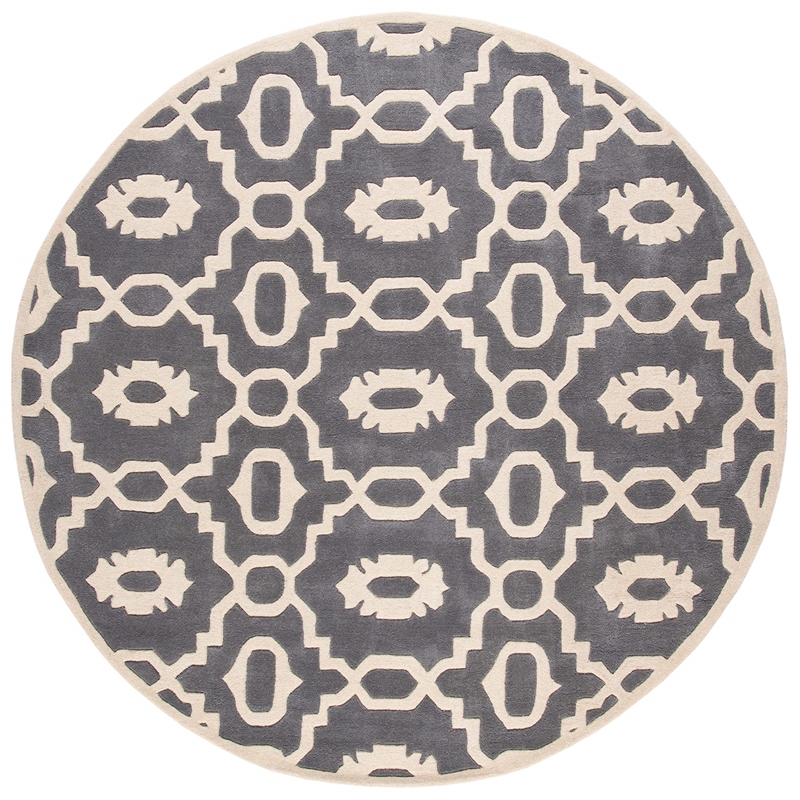 Safavieh Chatham Dark Grey Contemporary Rug - Round 7'