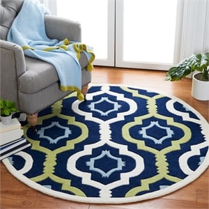 Safavieh Chatham Dark Blue Contemporary Rug - Round 3'