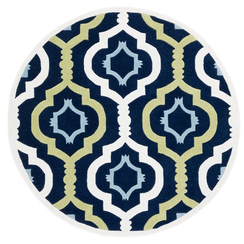Safavieh Chatham Dark Blue Contemporary Rug - Round 3'