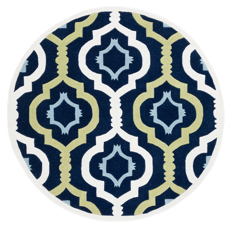 Safavieh Chatham Dark Blue Contemporary Rug - Round 7'