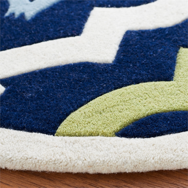 Safavieh Chatham Dark Blue Contemporary Rug - Round 7'