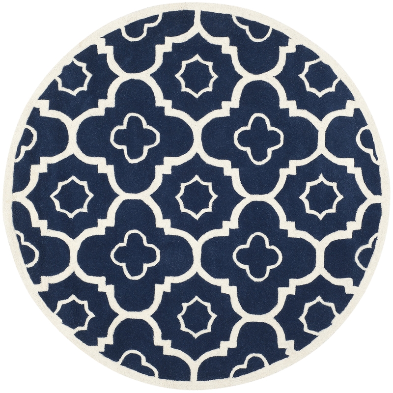 Safavieh Chatham Dark Blue Contemporary Rug - Round 7'