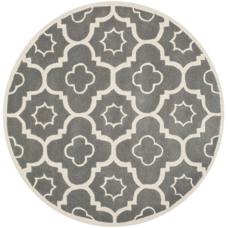 Safavieh Chatham Dark Grey Contemporary Rug - Round 5'
