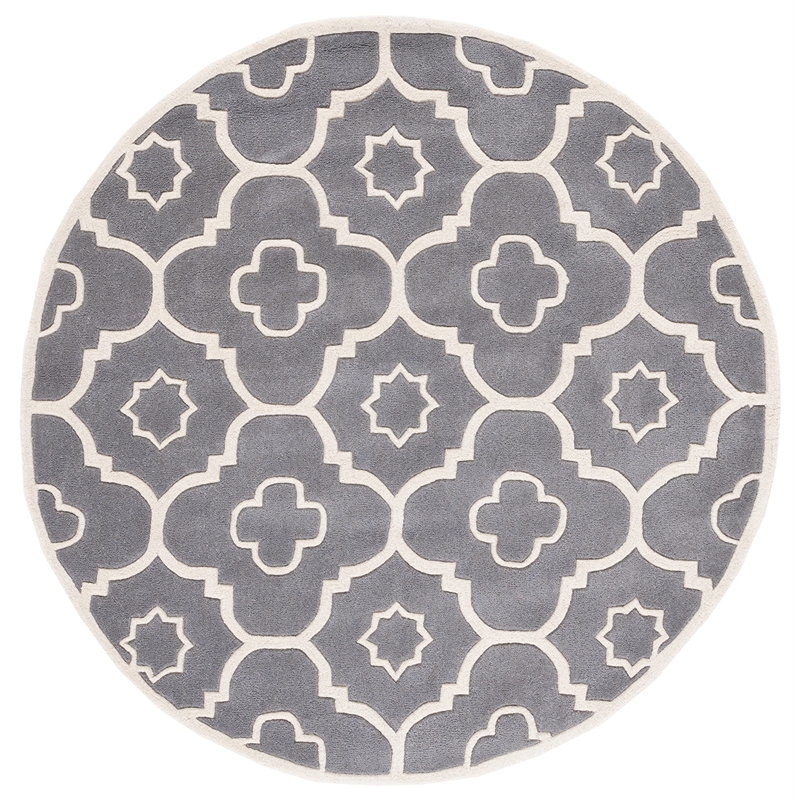 Safavieh Chatham Dark Grey Contemporary Rug - Round 6'6