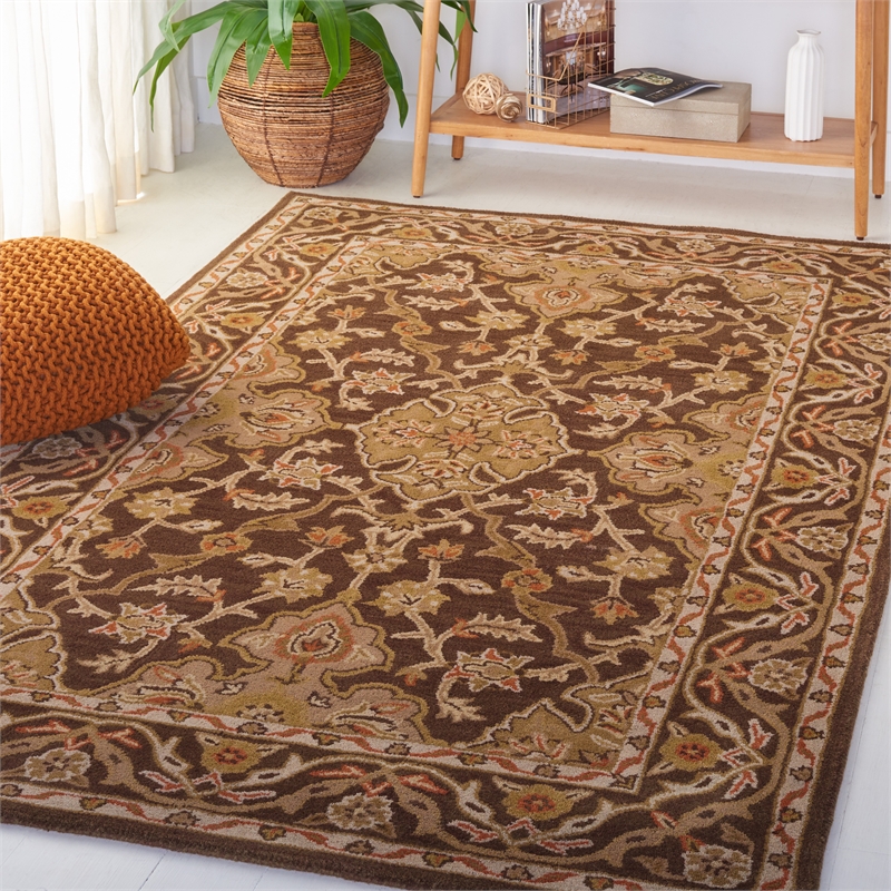 Safavieh Classic 2' X 3' Wool Hand Tufted Rug in Brown/Brown