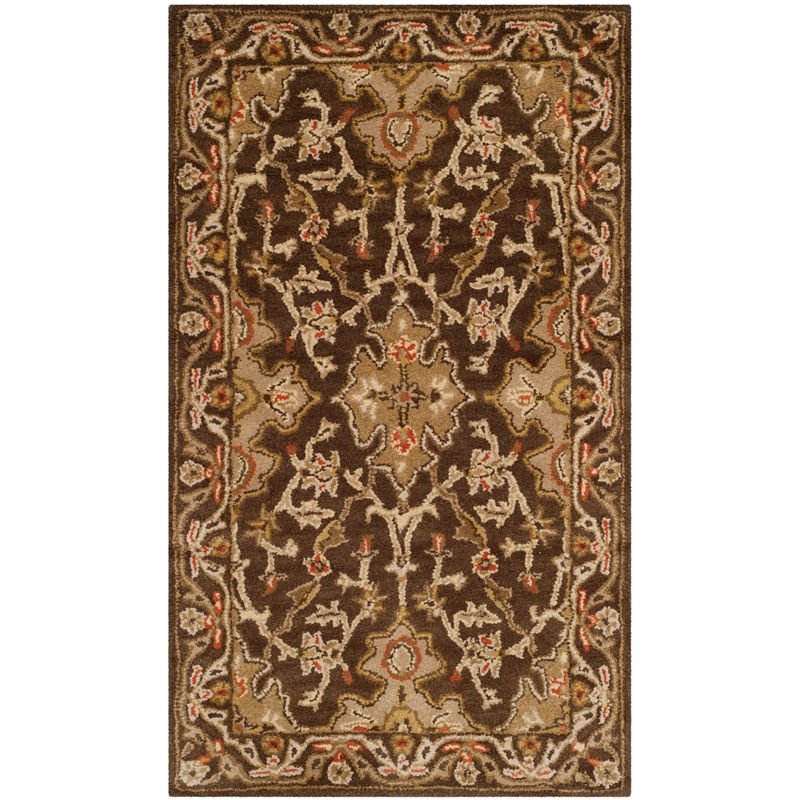 Safavieh Classic 3' X 5' Wool Hand Tufted Rug in Brown/Brown