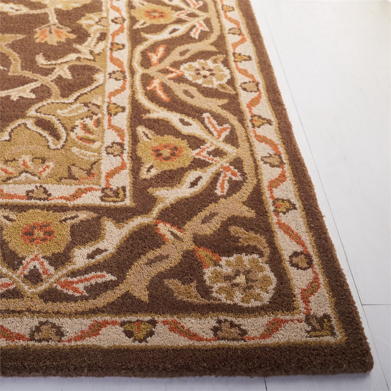 Safavieh Classic 3' X 5' Wool Hand Tufted Rug in Brown/Brown