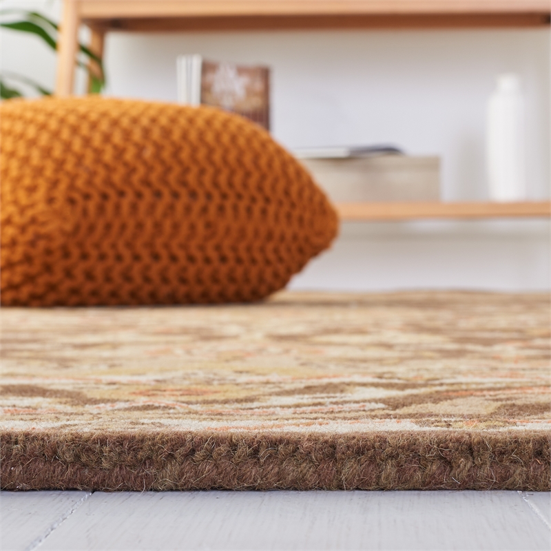 Safavieh Classic 3' X 5' Wool Hand Tufted Rug in Brown/Brown