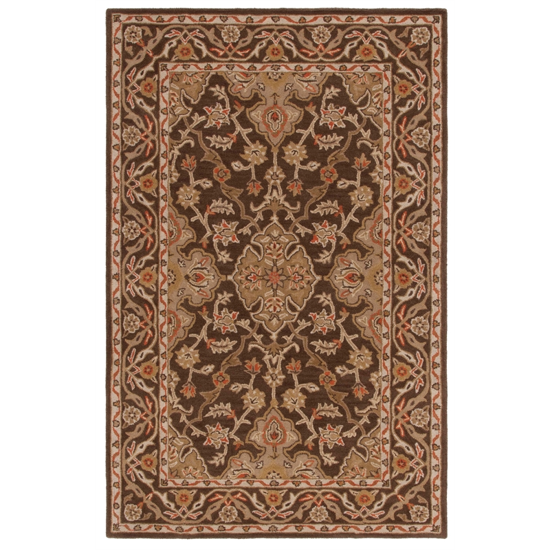 Safavieh Classic 5' X 8' Wool Hand Tufted Rug in Brown/Brown