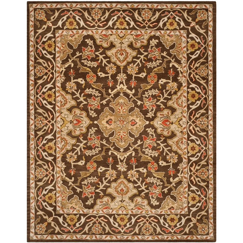 Safavieh Classic 8' X 10' Wool Hand Tufted Rug in Brown/Brown
