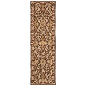 Safavieh Classic 2'-3&quot X 8' Wool Hand Tufted Rug in Brown/Brown