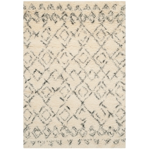 Safavieh Casablanca 3' X 5' Wool and Cotton Hand Tufted Rug in Ivory / Gray