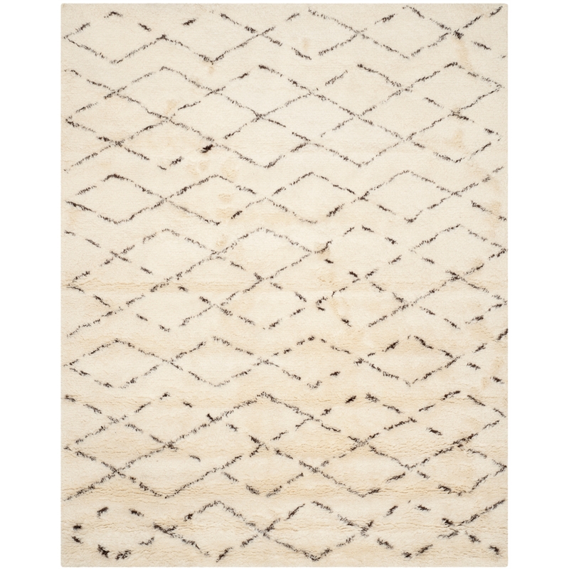 Safavieh Casablanca 9' X 12' Wool Hand Tufted Rug in Ivory / Brown
