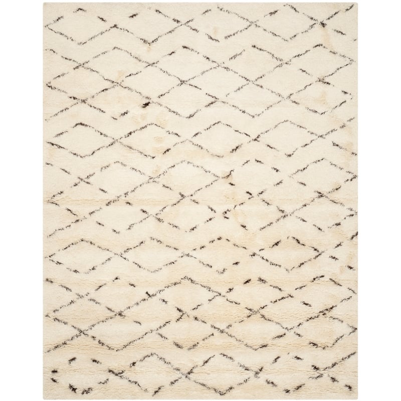 Safavieh Casablanca 9' X 12' Wool Hand Tufted Rug in Ivory / Brown
