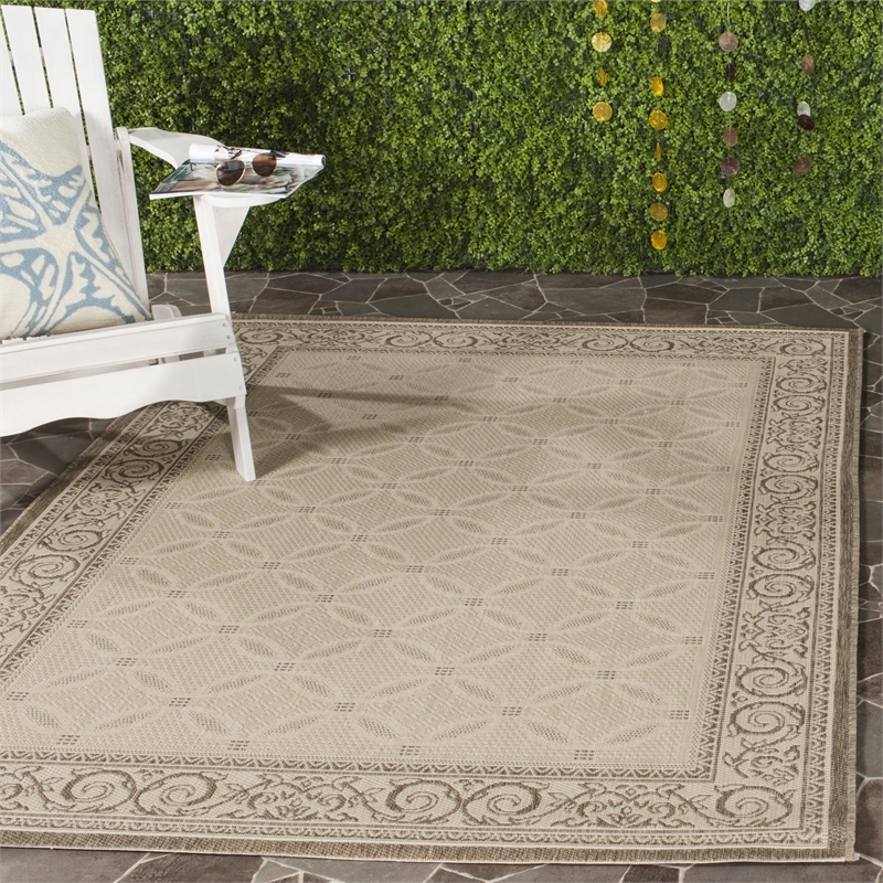 Safavieh Courtyard Natural Indoor Outdoor Rug - Square 6'7