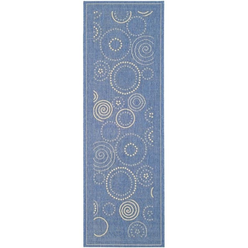 Safavieh Courtyard Blue Indoor Outdoor Rug - Runner 2'4