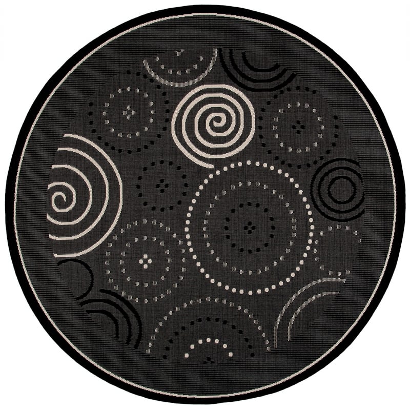 Safavieh Courtyard Black Indoor Outdoor Rug - Round 7'10