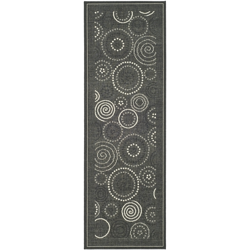 Safavieh Courtyard Black Indoor Outdoor Rug - Runner 2'4