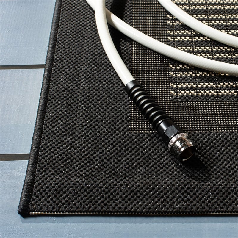 Safavieh Courtyard Black Indoor Outdoor Rug - Runner 2'4