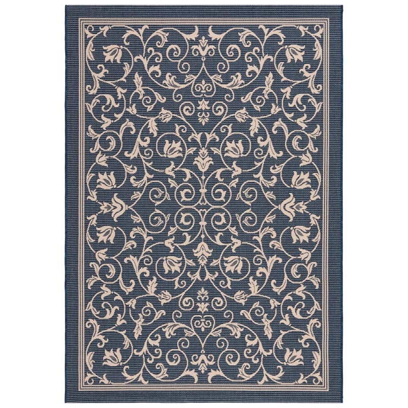 Safavieh Courtyard Navy Indoor Outdoor Rug - 5'3