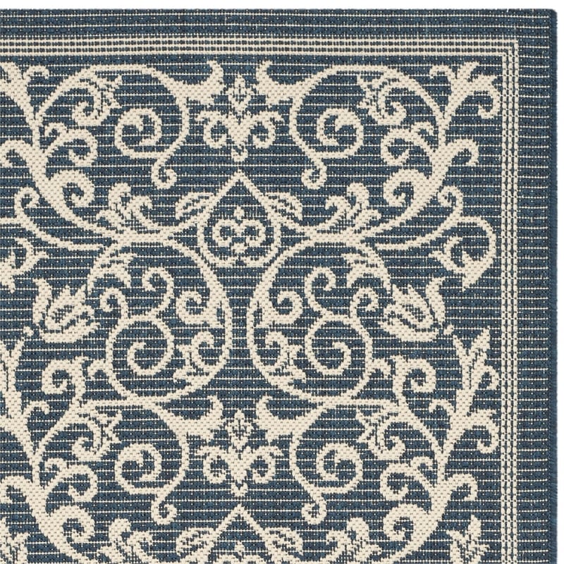 Safavieh Courtyard Navy Indoor Outdoor Rug - Runner 2'3