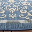 Safavieh Courtyard Blue Indoor Outdoor Rug - Round 7'10