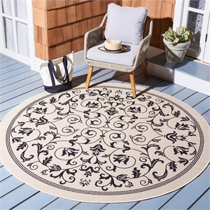 Safavieh Courtyard Sand Indoor Outdoor Rug - Round 7'10&quot