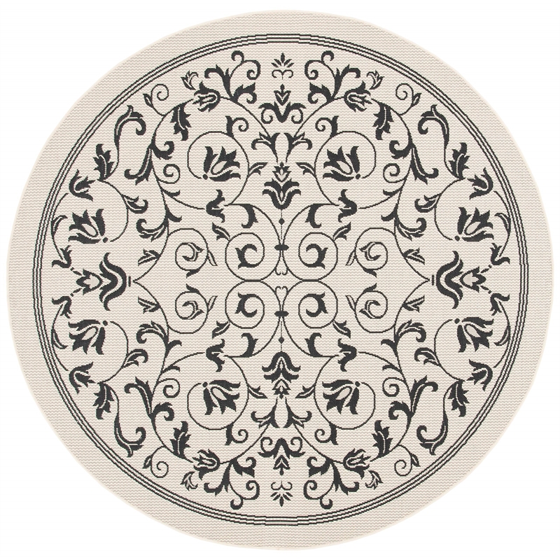 Safavieh Courtyard Sand Indoor Outdoor Rug - Round 7'10