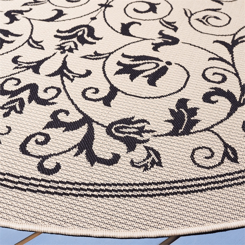 Safavieh Courtyard Sand Indoor Outdoor Rug - Round 7'10