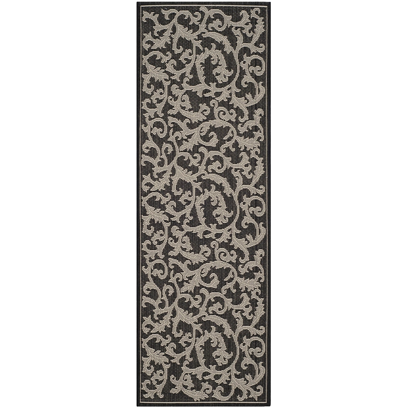 Safavieh Courtyard Black Indoor Outdoor Rug - Runner 2'7