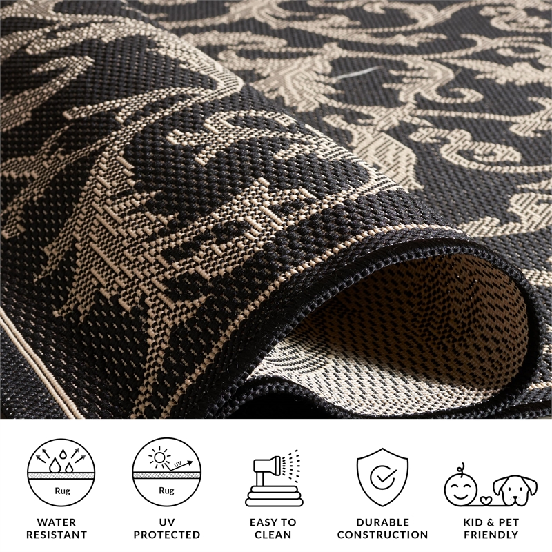 Safavieh Courtyard Black Indoor Outdoor Rug - Runner 2'7
