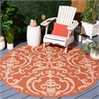 Safavieh Courtyard Terracotta Indoor Outdoor Rug - Round 7'10