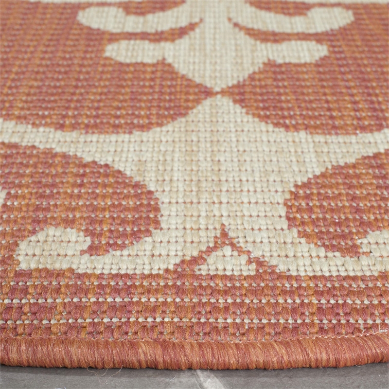 Safavieh Courtyard Terracotta Indoor Outdoor Rug - Round 7'10