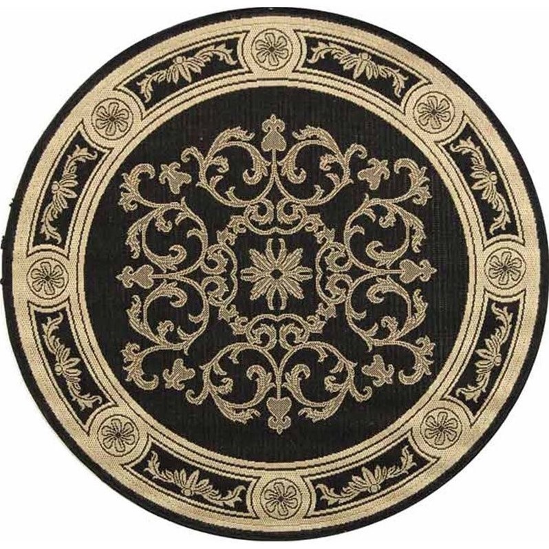 Safavieh Courtyard Black Indoor Outdoor Rug Round 7'10" Cymax Business