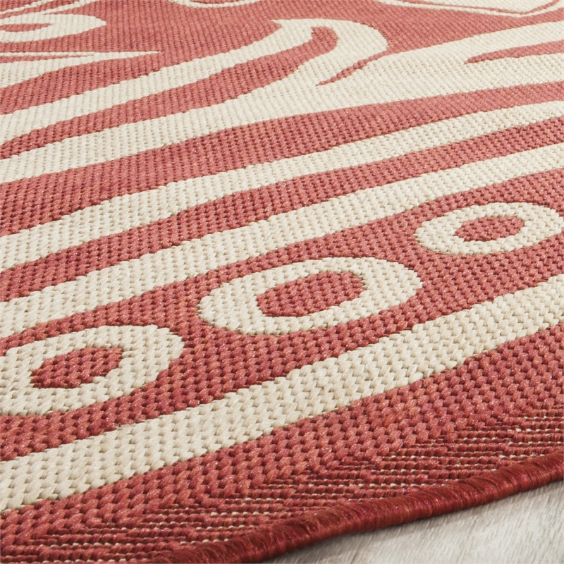Safavieh Courtyard Red Indoor Outdoor Rug - Round 7'10